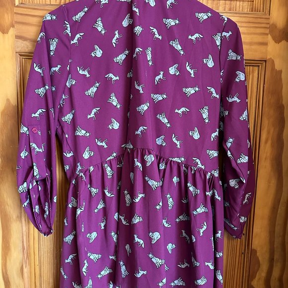 Jessy B Button-Down Wolf Shirt from Modcloth Size L - Picture 2 of 3
